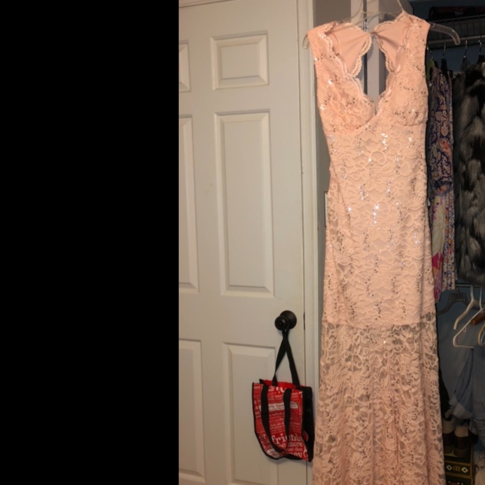 Light pink prom dress